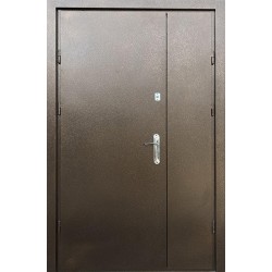 Двері вхідні полуторні Метал-Метал 1200 мм з притвором (Оптима) мідний антик