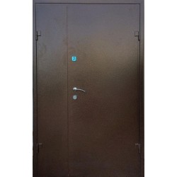 Двери входные полуторные Арка Металл-МДФ 1200 мм медный антик/дуб бронзовий ПВХ-02