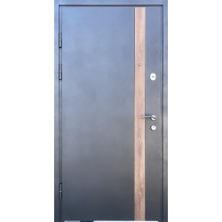 Двері Лофт Метал-МДФ RAL 9803/зріз дерева коньячний термоміст