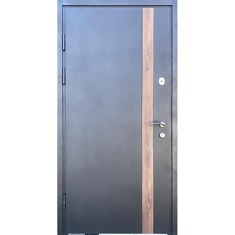 Двери Лофт Металл-МДФ RAL 9803/срез дерева коньячный термомост