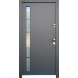 Двери Металл-МДФ со стеклопакетом Антрацит