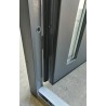 Двери Металл-МДФ со стеклопакетом короб и нержавеющий порог