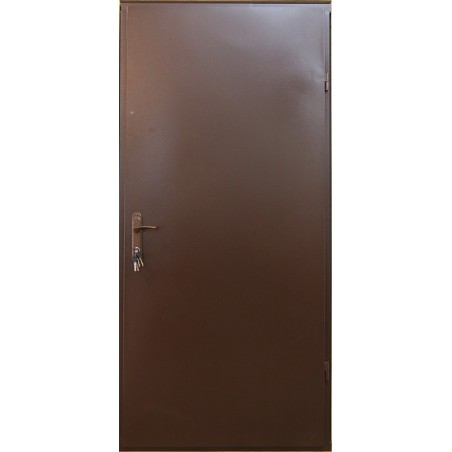 Двери входные Технические коричневые 2 листа металла