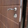 Двері вхідні Кантрі зріз дерева коньячний ручка на розетці та броненакладка