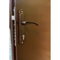 Двері вхідні полуторні Технічні 1200 мм коричневі 2 аркуші металу з утепленням