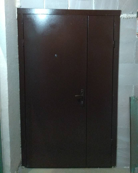 Фото тамбурних дверей у порошковому фарбуванні